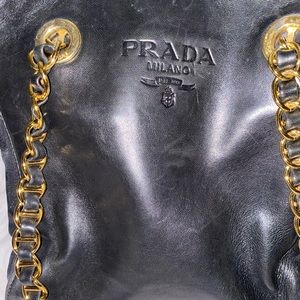 Prada leather black shoulder bag